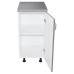 Corp inferior cu 1 Usa Zebra, Alb/MDF Gri, si blat Beton 40 x 85 x 60